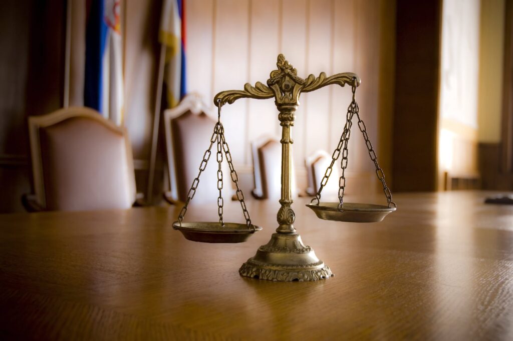 Scales on a wooden table